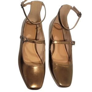 Old Navy Metallic Gold Flats with Ankle Strap